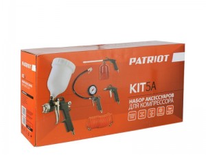 Набор пневмоинструмента 5 предм. Patriot KIT 5A, с верхним расположением бачка арт.830901060 - фото 7