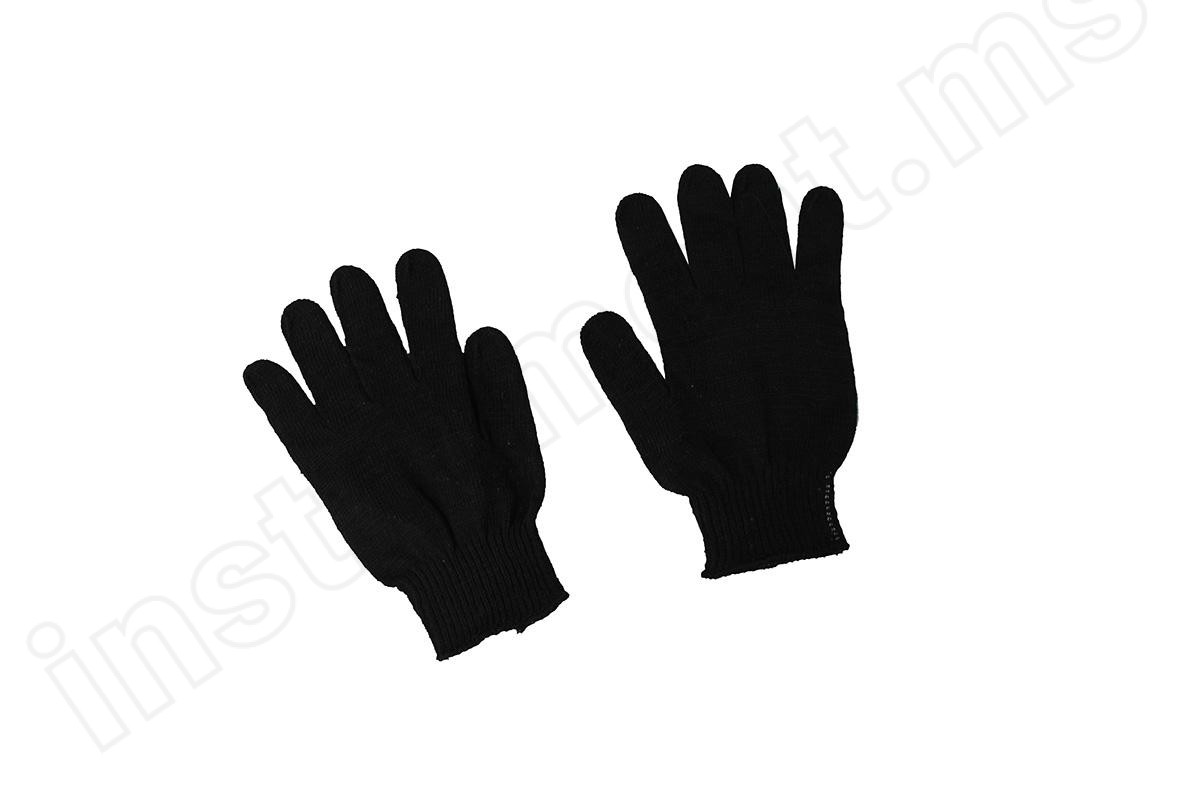Перчатки чёрные с ПВХ Вятка 5-ти нитка, 10 класс вязки   арт.24-2-003 - фото 2