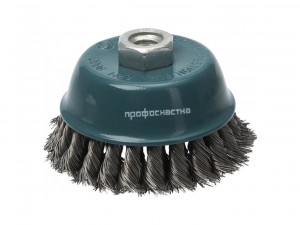 Зачистная щетка чашеобразная №23 d=80мм для УШМ Профоснастка, крученая проволока арт.20102003 - фото 4